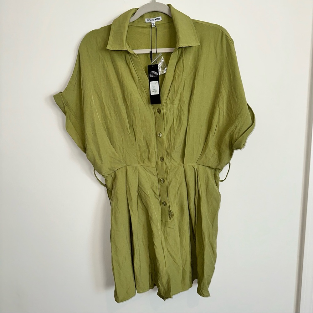 NWT FashionNova Olive Green Romper